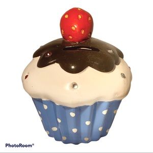 Cupcake Piggy Bank With Strawberry & Sparkles